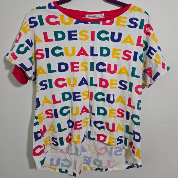 Desigual multicolor short sleve shirt size S - Picture 1 of 2